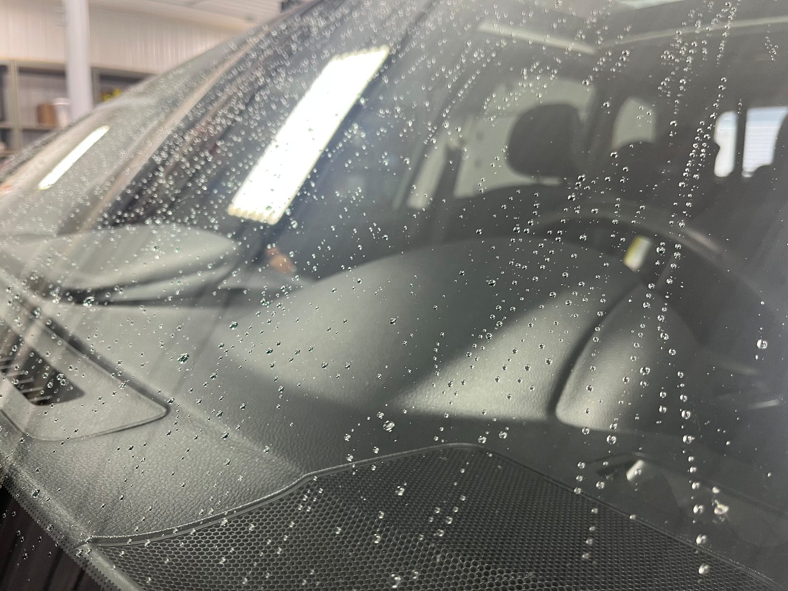Professional ceramic protection — water beading on a coated surface