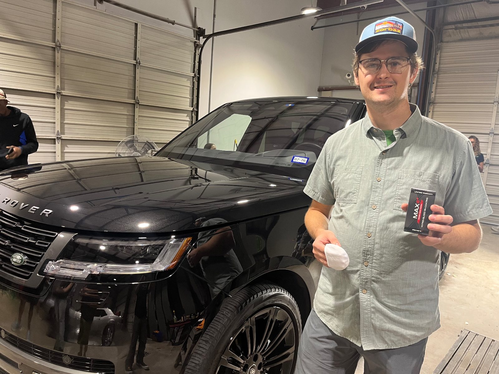 System X coating products on a freshly coated Range Rover