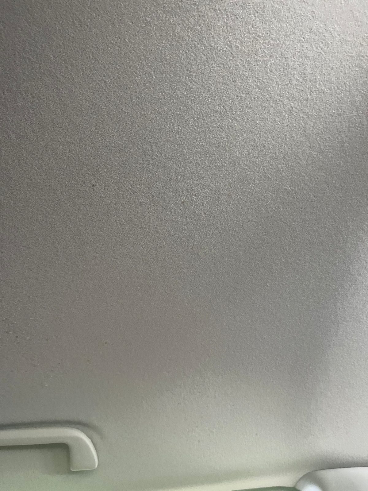 Car headliner after interior detailing — clean fabric, stains lifted